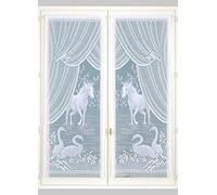 Paire de petits voilages Esprit ""Equestre"" Blanc 60x160 cm