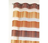 Home Maison HM6989299 Voilage à Fines Rayures Horizontales Organza Polyester Moka 140 x 240 cm