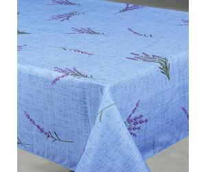 Home Maison - Nappe Anti-Tache Rectangle Motif Lavande - Polyester - Linge de Table Imperméable - Usage Intérieur Extérieur - Facile Entretien Lavable - 145 x 240 cm - Bleu