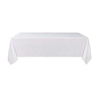 Home Maison - Nappe Anti-Tâches et Infroissable à Effet Chiné - 100% Polyester - Rectangle - Élégante et Pratique pour Cuisine, Salle à Manger - 145 x 200 cm - Blanc