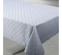 Home Maison - Nappe Rectangulaire Extérieure Esprit Bord de Mer - Polyester Enduit - Anti-Taches et Imperméable - Idéale pour Jardin et Cuisine - 145 x 240 cm - Gris Clair