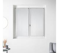 Home Maison - Paire de Petits Voilages en Organza à Rayures Argentées - Polyester - Ourlet Passe Tringle - Usage Fenêtre Cuisine Salon - 60 x 160 cm - Blanc