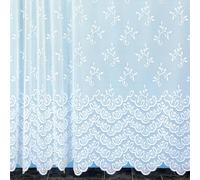 Home Maison - Panneau Dentelle Modulable à Galon Fronceur - Maille Jacquard 100% Polyester - Découpe Facile sans Couture - Installation Rapide avec Crochets - 240 x 240 cm - Blanc