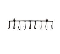 Home Maison - Portant avec Patères en Métal Brut - Accessoires Déco - Métal Noir - Robuste et Durable - Organisation Vêtements et Accessoires - Taille Compacte 50 x 6 x 9 cm - Couleur Noir