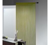 Home Maison - Rideau à Fils Spaghetti Polyester - Design Moderne Unis - Séparation Pièce, Porte, Fenêtre - Voilage Tamisant Transparent - Ø 90 x 240 cm - Vert Clair