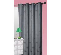Home Maison - Rideau Ameublement en Jacquard Formes Géométriques - 8 Œillets Métal Ø 4 cm - Tamisant et Isolant Froid - Fenêtre Salon Chambre Bureau - 140 x 260 cm - Gris Anthracite