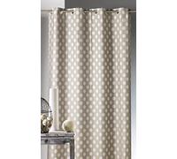 Home Maison - Rideau Jacquard à Motifs Arrondis - 100% Polyester - Occultant & Tamisant - 8 Œillets Ø 4 cm - Salon Chambre Cuisine - Taupe - 140 x 260 cm