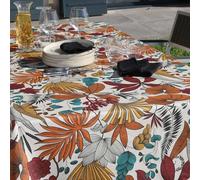 HOME MAISON Sud Etoffe - Nappe rectangulaire en Coton Enduit Orange Sanguine 150x250 cm