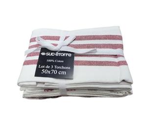 HOME MAISON Sud Etoffe - Torchon Cuisine 50x70 cm Coton Rouge 50x70 cm
