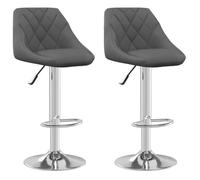 HOME-MARKET - Lot de 2 Chaises de Bar - Tabourets Hauts - Gris foncé Velours FR4154