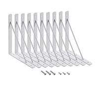 Home Master Hardware Lot de 10 équerres d'angle pour Support Étagère Noir 25,4 x 20,3 cm blanc