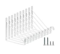 HOME MASTER HARDWARE Lot de 10 supports de tringle robustes pour étagère de placard et penderie, support mural réglable avec support de tringle pour étagère de rangement et tringle de placard, blanc