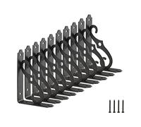 HOME MASTER HARDWARE Lot de 10 supports décoratifs en L de 12,7 cm pour étagère d'angle avec vis Noir 12,7 cm (12,7 x 8,9 cm)