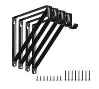 Home Master Hardware Lot de 4 supports muraux robustes pour étagère et tringle de placard, noir, avec vis