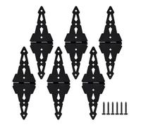 HOME MASTER HARDWARE Lot de 6 charnières de portail en bois pour clôtures en bois robustes de 20,3 cm, finition noire avec vis
