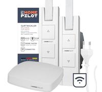 Home Pilot Pure Smart Kit de démarrage pour volet roulant - 2 enrouleurs de sangle électriques RolloTron + centrale Smart Home (avec application et commande vocale (compatible avec Alexa, Google