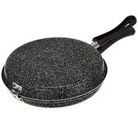 HOME Poêle à omelette antiadhérente pierre 24 cm Noir/Argent