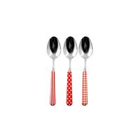 Home Provence Lot de 6 cuillères à café en acier inoxydable, décoration rouge