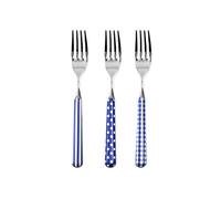 Home Provence Lot de 6 fourchettes de Table en Acier Inoxydable, décoration Bleue