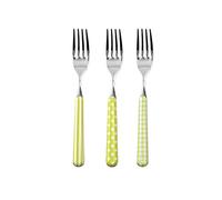 HOME Provence Lot de 6 fourchettes de Table en Acier Inoxydable, décoration Verte