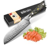 Home Safety Couteau Santoku 18cm,7 Inch 67 Couches Acier Damas Couteaux de Cuisine Chef Japonais, Couteaux Japonais avec Boîte Cadeau