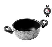 Home Salt Peper Casserole avec 2 poignées, revêtement Anti-adhésif, 14 cm, Aluminium, Noir/Gris