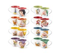 Home - Sept nains, lot de 12 tasses de petit déjeuner jumbo sept nains POP, 420 cc, personnages assortis, New Bone China, lavables au lave-vaisselle, micro-ondes