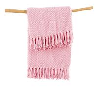 Home Soft Things Couverture tricotée en Tweed Rose, 152.4x203.2 cm, Rose Bonbon, Super Douce, Confortable, Chaude, Respirante pour Salon, Chaise, canapé, lit, décoration de Chambre à Coucher