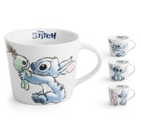 HOME -Stitch Sketch Lot de 6 tasses Jumbo tasses petit déjeuner personnage Stitch en porcelaine décorée, 40 cl