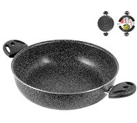 Home Stone Sauteuse Antiadhérente avec 2 Poignées, Pierre, Anthracite, 28 cm