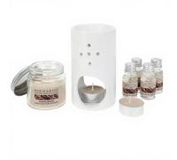 Home & Styling Kit parfumé, cheminée avec huiles et bougies, bois de santal