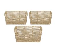 Home & Styling Lot de 3 paniers organisateurs cubiques en papier tissé avec cadre en métal, robustes, avec séparation intérieure