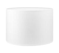Home Sweet Home Abat-jour en tissu - D.30 x H.20 cm - Aspect lin - Blanc - E27/E14 - pour lampe de table, lampadaire et suspension