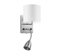Home Sweet Home Applique Moderne Bling Lire | 16/16/25cm | blanc | applique murale avec liseuse et abat-jour | pour lampe LED E27 | adapté pour salon, chambre