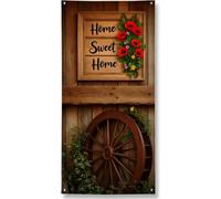 Home Sweet Home Bannière décorative pour porte d'entrée, intérieur ou extérieur, toile de fond saisonnière à suspendre 91,4 x 183 cm
