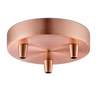 home sweet home collection Canopée de plafond - Rond - 12/12/4,5 cm - Cuivre - Fabriqué en métal - Plaque de plafond à 3 lumières - Rosace de plafond pour suspension - Créez votre propre lampe unique