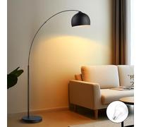 Home Sweet Home Lampadaire à Arc Noir 172cm en Métal - Luminaire de Salon de Style Industriel avec Interrupteur au Pied et Ampoule LED E27 Fournie - Convient pour Coin Lecture et Chambre