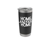 Home Sweet Home Panneau de décoration vintage rustique Gobelet isotherme en acier inoxydable double paroi