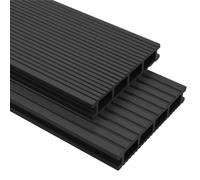 Home tools-WPC Planches de terrasse avec accessoires Anthracite 16 m² 2,2 m