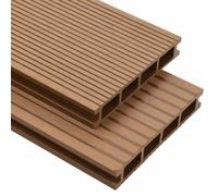 Home tools-WPC Planches de terrasse creuses avec accessoires 10 m² 2,2 m teck