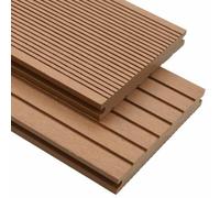 Home tools-WPC Planches de terrasse solides avec accessoires 20 m² 2,2 m teck