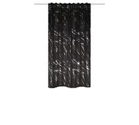 HOME WOHNIDEEN 85153 Force Rideau occultant avec imprimé argenté Motif marbre et Ruban combiné 175 x 140 cm