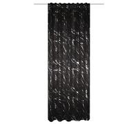 HOME WOHNIDEEN 85153 Force Rideau occultant avec imprimé argenté Motif marbre et Ruban combiné Taille 245 x 140 cm