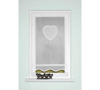 HOME WOHNIDEEN Corazon 054517-0101 Rideau de Porte/fenêtre/fenêtre incurvé avec Cordon de Serrage Blanc 80 x 40 cm