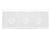 HOME WOHNIDEEN Corazon 52417-0101 Rideau Brise-bise en Batiste avec Bordure en Crochet 30 x 90 cm (h x l) : 30 x 90 cm Blanc