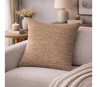 HOME WOHNIDEEN Housse de Coussin, Aspect Lin, sans Rembourrage, Couleur : Cappuccino, Dimensions : 50 x 50 cm, Nombre : 1