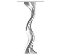 HOME WOHNIDEEN Rideau Coulissant Oakley Aspect Soie - Impression numérique - Vagues - 245 x 60 cm - avec Accessoires - Couleur : argenté - Dimensions : 245 x 60 cm - Nombre : 1