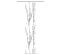HOME WOHNIDEEN Rideau Coulissant SOEREN Aspect Soie - Impression numérique 245 x 60 cm avec Accessoires - Couleur : Gris - Dimensions : 245 x 60 cm - Nombre : 1