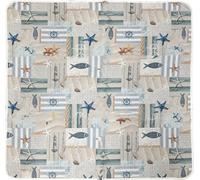 HOME ZEN HOUSEHOLD LINEN Nappe de table Art Camilla, 85 x 85 cm, chemin de table avec impression numérique (marine)