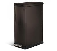 Home Zone Living Poubelle de cuisine fine de 37 litres avec couvercle à fermeture lente, en acier inoxydable, noir